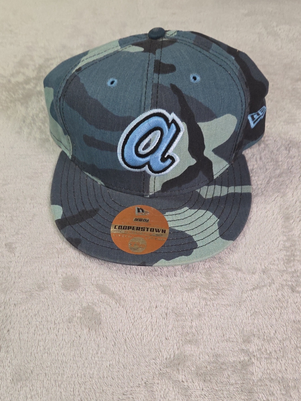 NWT New Era Atlanta Braves Cooperstown Camo Fitted Hat 7 5/8